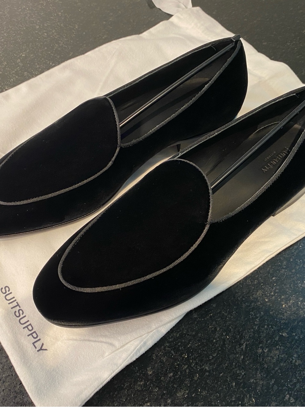 Suitsupply Black Velvet Tuxedo Slip-On Loafers Men’s Size 10 NWT